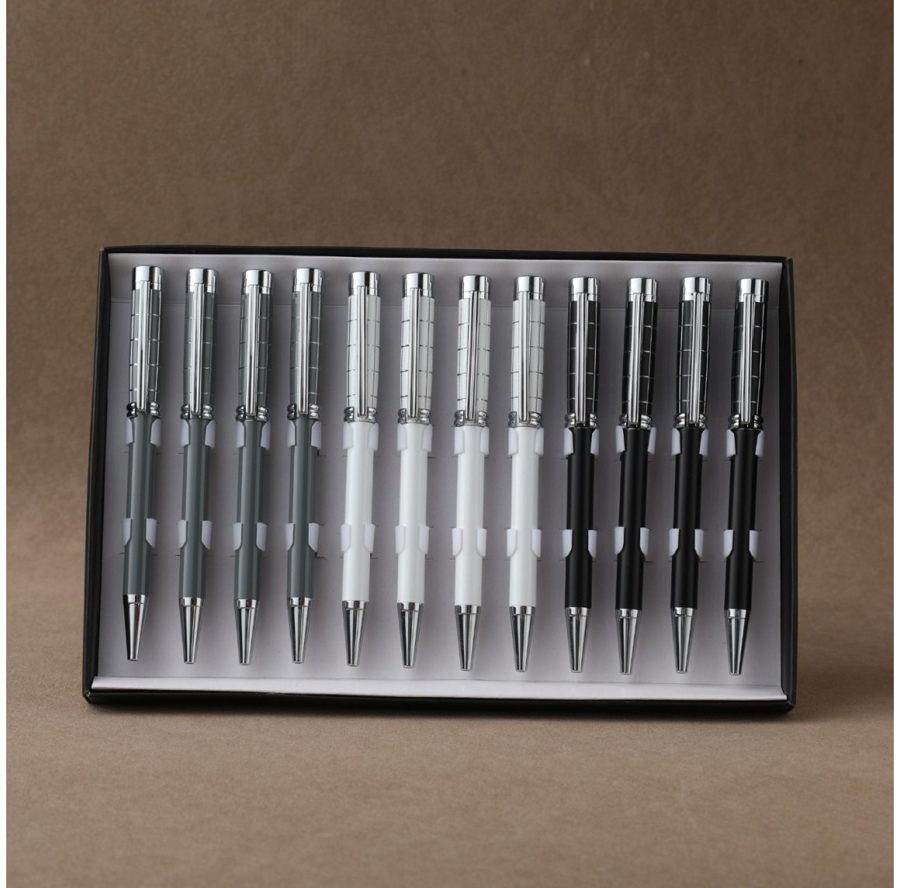 Grid Chrome Metal Ballpoint view 3
